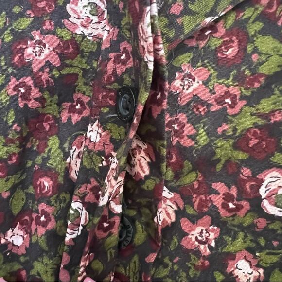 Duluth Trading Co. Pink Green Floral Long Sleeve Button Down Blouse size L - Picture 5 of 5